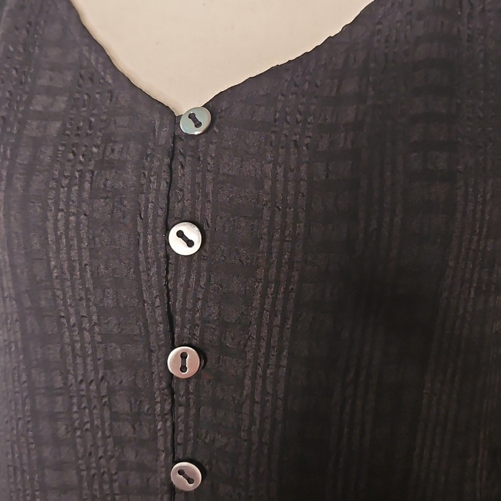 LOFT Black Midi Sundress with Button Front - Picture 4 of 10